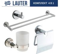 Набор аксессуаров для ванной Lauter 21SH72061 + 21SH72091 + 21SH72101 + 21SH70021 Chrome, 4 предмета