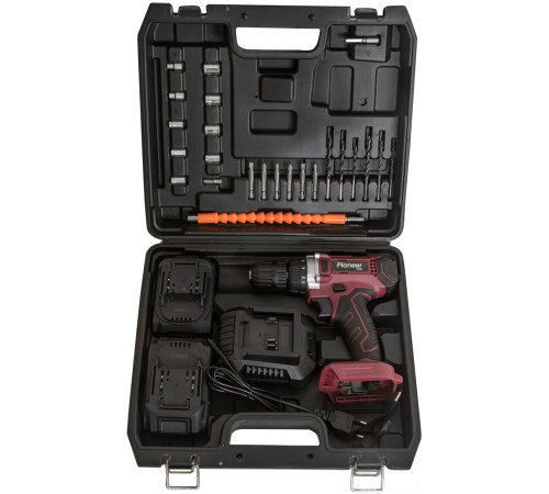 Дрель-шуруповерт Pioneer Tools CD-M2012C-USP с 2-мя АКБ, кейс, оснастка