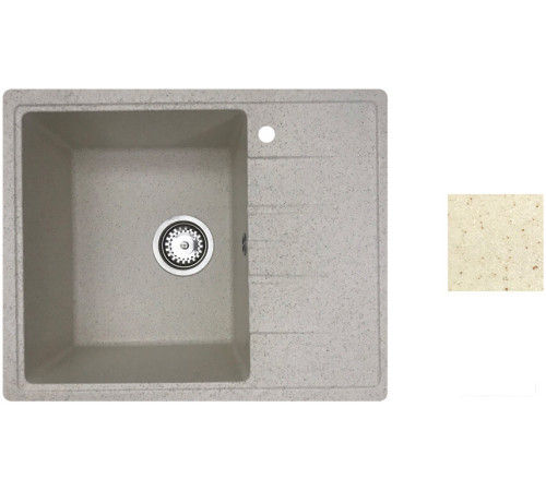 Кухонная мойка БелЭворс Mila L + смеситель W4998-4 бежевый