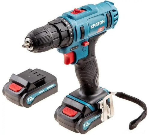 Дрель-шуруповерт Кратон CD-12-Li-1.5 31101054 с 2-мя АКБ, кейс