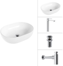 Умывальник Lauter 21836A + Moon 21СK81691C + сифон 21635CH + дон.клапан 21190CH хром