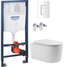 Унитаз подвесной Grado GD-W204T + GROHE Rapid Sl 38772SH0 с кнопкой смыва