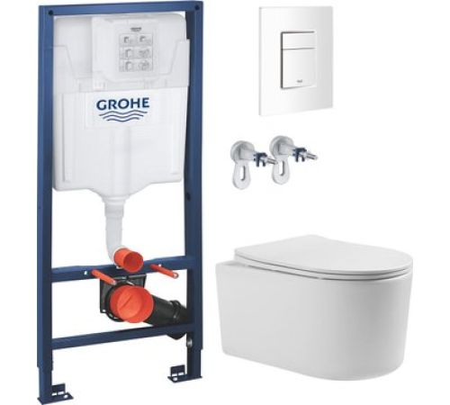 Унитаз подвесной Grado GD-W204T + GROHE Rapid Sl 38772SH0 с кнопкой смыва