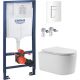 Унитаз подвесной Grado GD-W204T + GROHE Rapid Sl 38772SH0 с кнопкой смыва