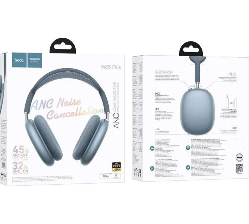 Наушники Hoco W65 Plus голубой