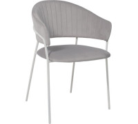 Стул с подлокотниками Алвест AV 433 светло-серый бархат H-09/белый