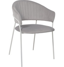 Стул с подлокотниками Алвест AV 433 светло-серый бархат H-09/белый