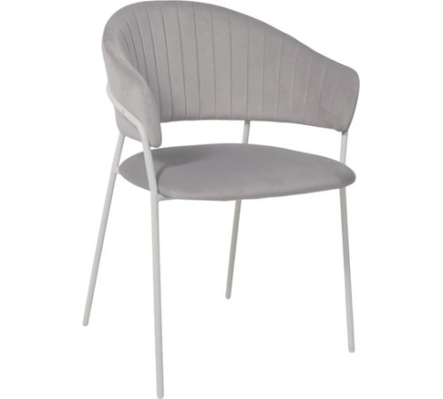 Стул с подлокотниками Алвест AV 433 светло-серый бархат H-09/белый