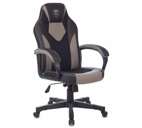 Игровое геймерское кресло Zombie Game 17 черный/серый текстиль/экокожа