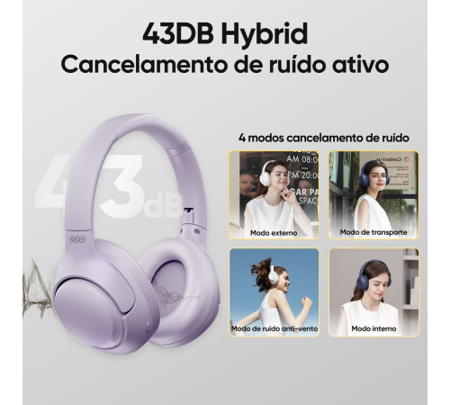 Наушники QCY H3 сиреневый