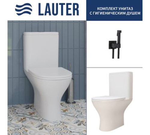 Унитаз напольный Lauter W224 2110224 + гигиенический душ Rainix 21LT7712BM горизонтальный выпуск