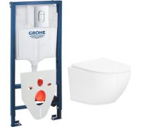 Унитаз подвесной Lauter Sulzdorf + GROHE Rapid SL 39504000 + панель GROHE 37131000 белый с микролифтом