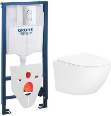 Унитаз подвесной Lauter Sulzdorf + GROHE Rapid SL 39504000 + панель GROHE 37131000 белый с микролифтом
