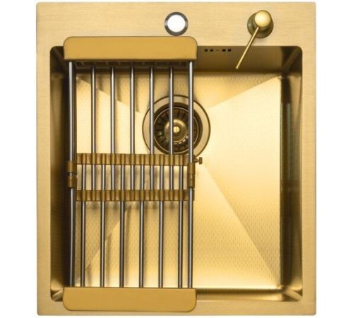 Кухонная мойка Diamond 450*500, коландер, дозатор GOLD DECOR