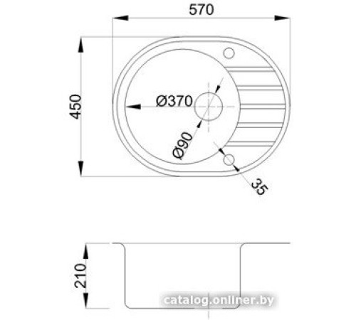 Кухонная мойка БелЭворс New Lux L черный, без сифона