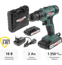Дрель-шуруповерт Hammer Flex ACD18BS с 2-мя АКБ, кейс