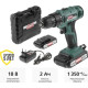 Дрель-шуруповерт Hammer Flex ACD18BS с 2-мя АКБ, кейс