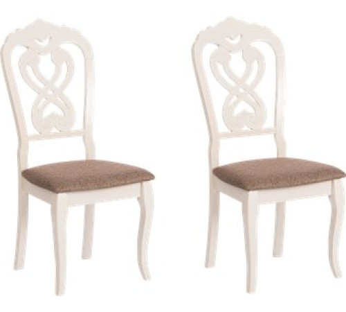 Стул TetChair Andromeda 47x55.5x107 2шт, дерево гевея/Ivory White/ткань коричневая
