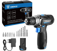 Дрель-шуруповерт Deko ZKCD12 SET6 084-1040 с 2-мя АКБ, кейс