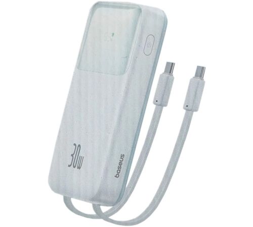 Внешний аккумулятор Baseus Comet Series Dual-Cable Digital Display Fast Charge Power Bank 30W 10000mAh белый