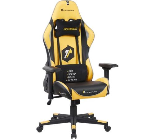 Игровое геймерское кресло Evolution Tactic PRO Special edition D4 черный/желтый