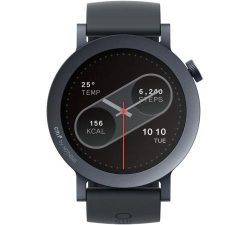 Умные часы CMF Watch Pro 2 темно-серый, черный силиконовый ремешок
