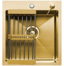 Кухонная мойка Aquaforta 450*500, коландер, дозатор GOLD DECOR