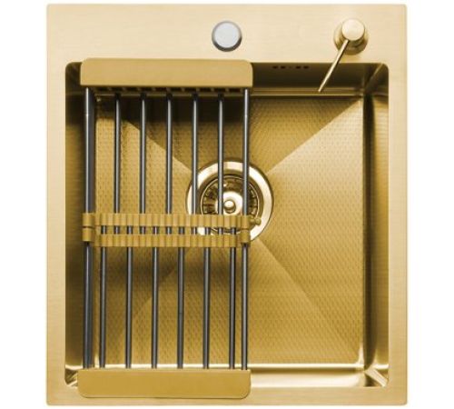 Кухонная мойка Aquaforta 450*500, коландер, дозатор GOLD DECOR