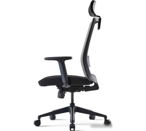 Офисное кресло Bestuhl S30 Black Pl с подголовником и подлокотником черная сетка/серая ткань