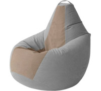 Кресло-мешок Kreslomeshki Груша Kombo XXXL GKV-145x100-SH сталь/шоколад