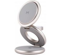Беспроводное зарядное Magssory Disc Signature Edition 3 в 1 для Samsung WCH053 титановый