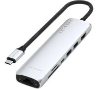 Док-станция Satechi 7-in-1 USB-C Slim Multiport Adapter with Ethernet ST-P7SS серебристый