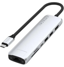 Док-станция Satechi 7-in-1 USB-C Slim Multiport Adapter with Ethernet ST-P7SS серебристый