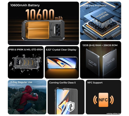 Телефон Oukitel WP38 6GB/256GB черный