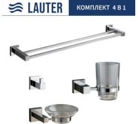 Набор аксессуаров для ванной Lauter 21SH6061 + 21SH6051 + 21SH6091 + 21SH6021 Chrome, 4 предмета