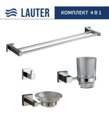 Набор аксессуаров для ванной Lauter 21SH6061 + 21SH6051 + 21SH6091 + 21SH6021 Chrome, 4 предмета
