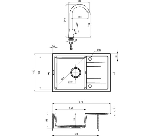 Кухонная мойка Deante Corio ZRCC2113