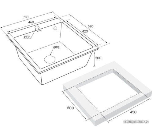 Кухонная мойка Paulmark Kante 50 PM105152-GRM