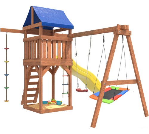 Игровой комплекс National Tree Company Качели лодочка и прямоугольное гнездо Лодка IgroWoods ДП-9