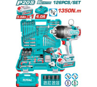 Гайковерт Total THKTHP31262 с 1-им АКБ, кейс, набор инструментов