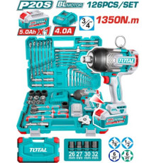 Гайковерт Total THKTHP31262 с 1-им АКБ, кейс, набор инструментов