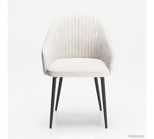 Стул с подлокотниками Табурет Шелл Бренди 02 молочный/черный каркас