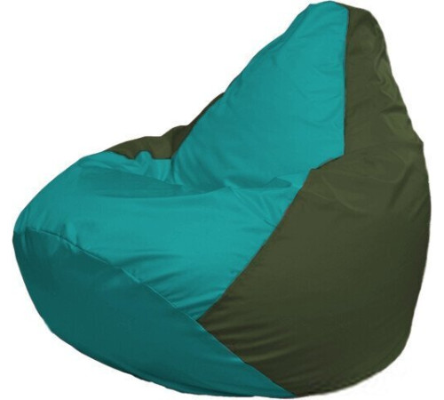 Кресло-мешок Flagman Груша Макси Г2.1-288 оливковый темный/бирюзовый