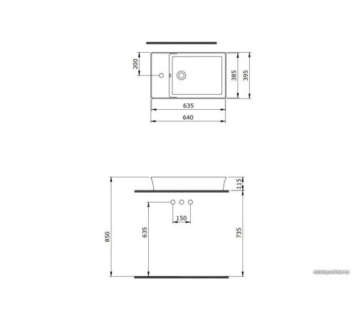 Умывальник Berges Wasserhaus Ego SL 60x38 182013