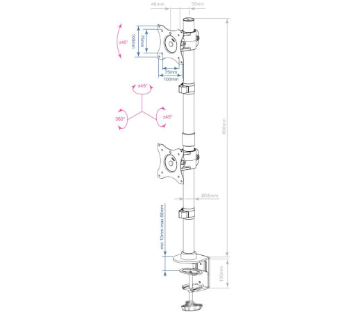 Кронштейн для монитора Arm Media LCD-T43