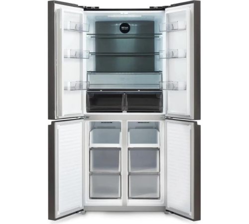 Четырёхдверный холодильник Hyundai CM45043F черная сталь