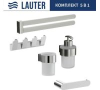 Набор аксессуаров для ванной Lauter 21TS3018 + 21TS3020 + 21TS3008 + 21TS3012 + 21TS3003 Chrome, 5 предметов