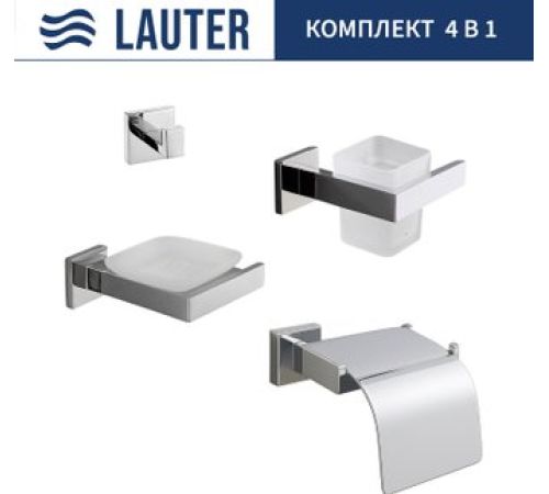 Набор аксессуаров для ванной Lauter 21SH71061 + 21SH71051 + 21SH71101 + 21SH71091 Chrome, 4 предмета