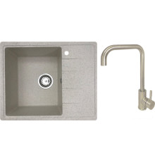 Кухонная мойка БелЭворс Mila L + смеситель W4998-4 бежевый