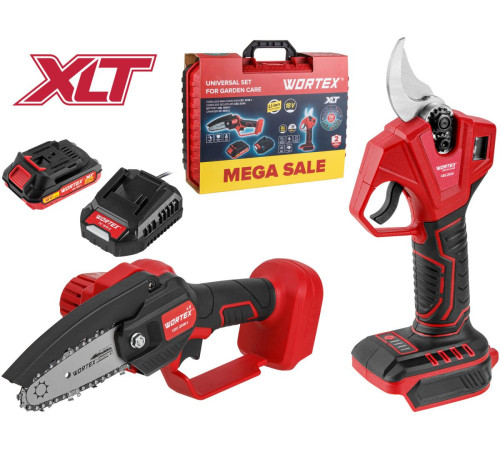 Wortex 1329851 цепная пила, секатор, 1 АКБ, кейс